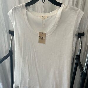 NIC+ZOE White Cap Sleeve Muscle Tee Relaxed Fit